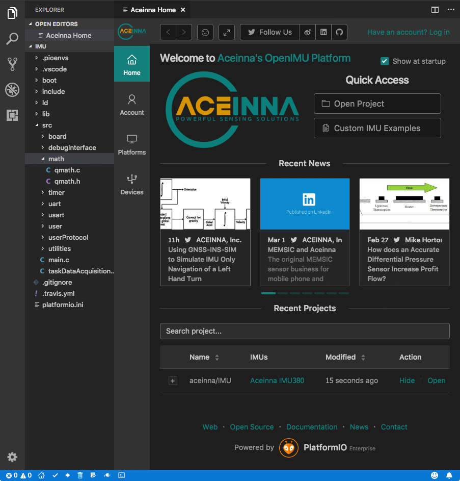 Aceinna Navigation Studio | PlatformIO Enterprise