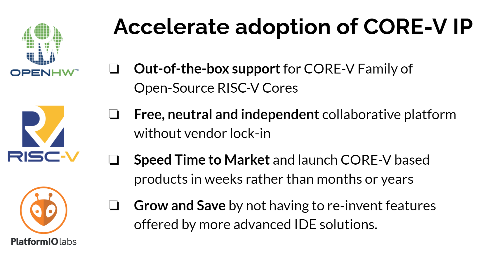 Accelerate adoption of CORE-V IP
